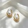 Pendientes Versátiles de Venta Caliente Transfronteriza, Accesorios para Orejas de Diseño Nicho, Pendientes Vintage de Perla y Circonita para el Día a Día, Pendientes al por Mayor