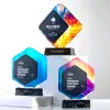 Nuevo Trofeo de Cristal con Empalme de Mármol para Premios de Reunión Anual del Empleado Destacado Medalla de Diseño Creativo de Alta Gama Personalización