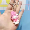 Llavero Sanrio de flor de cerezo rosa, colgante de perro Yugui, adornos de estilo lindo, accesorios para llaves de coche de dibujos animados, regalo