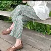 Pantalones de pijama de algodón y seda para casa de verano, longitud de nueve puntos, talla grande, pantalones casuales holgados a cuadros para casa, cómodos 05