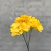 Flores artificiais amarelas buquê falso feito à mão flores de seda para casamento flores decorativas artificiais atacado arranjo de flores de casamento