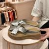 Sandalias Romanas de Suela Gruesa Estilo Francés Hermosos Zapatos de Playa 2025 Verano Nuevo Moda para Exterior Falda de Moda Sandalias con Puntera para Mujer