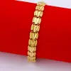 Pulsera de Hebilla Dorada Arena Vietnamita de un Solo Color por Dentro y por Fuera para Hombres y Mujeres Hebilla de Reloj que No se Desvanece Cadena de Tanque con Forma de Corazón Latón Chapado con Oro Real