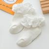 Meias de Renda para Meninas, Meias Infantis Princesa com Borda de Renda para Primavera e Outono, Meias Curtas para Bebê, Meias Curtas de Renda para Dança, Transfronteiriço