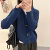 Suéter Suave y Elegante de Estilo Suave para Mujer, Nuevo Modelo de Verano, Corte Holgado, Elegante Cárdigan con Capucha Nuevo en Azul