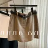 Falda Caqui de Alta Gama para Mujer 2026 Nueva Falda de Verano de Cintura Alta Estilo Coreano Falda Corta para Mujeres Petites