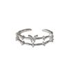 Borboleta de camada dupla anel feminino luz de luxo flash anel de diamante vento frio anel aberto simples nicho design novo atacado