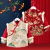 Ropa Impermeable y a Prueba de Suciedad para Niños para Nochevieja, Ropa Exterior Estilo Chino de Año Nuevo para Bebés, Babero de Vestir Invertido Ropa Protectora, Otoño e Invierno