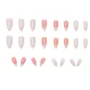Uñas postizas de color blanco lechoso y naranja suave, color liso sencillo, limpias y de alta gama, disponibles para venta al por mayor
