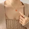Collar con Colgante de Personaje Estilo Chino Diseño de Nicho Tipo Sentido del Diseño Marea Nacional Estilo Nacional Acero de Titanio Chapado en Oro Joyería que No se Desvanece