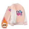 Casaco Infantil para Meninas Forrado com Lã Espessado Primavera e Outono Novo Estilo Blusa Roupas de Beisebol de Inverno Infantil Roupas Pônei