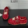 Zapatos de entrenamiento alemanes de cuero con lunares estilo ballet para mujer, zapatos de carreras, nuevos zapatos deportivos casuales de otoño 2026 para mujer