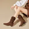 Botas Martin de punta, plisadas, con suela gruesa para mujer, nueva colección otoño/invierno 2026, con estilo post-apocalíptico, botines de moda para mujer