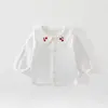 Camiseta base para bebé, ropa de otoño para niños y niñas, camiseta de algodón puro, camiseta, camiseta blanca para niños de primavera y otoño, chaqueta, top