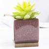 Vaso Quadrado para Suculentas Rachado Cor Colorida Cerâmica Combinação Vaso de Flores Mini de Mesa Pequeno Vaso Colorido Mobiliário Doméstico Recipiente para Flores
