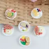 Mini Casa de Muñecas simulación desayuno comida miniatura plato pan tostado pan resina comida y modelo de juego adornos pequeños hechos a mano