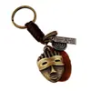 Joyería punk original europea y americana de exportación de comercio exterior, llavero de aleación retro tejido, calavera, cuero de vaca atmosférico