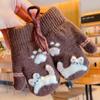 Novas luvas infantis meio dedo para bebê outono e inverno meninos e meninas 1-3 anos quentes luvas de inverno para bebê e criança pequena