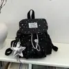 Mochila Nueva de Primavera Estilo ins Leche Suave Linda Femenina Estampado de Estrellas para Mujer Alto Valor Dulce Mochila Pequeña