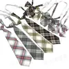 Nueva corbata jk sin nudos, accesorios de uniforme para mujer, estilo universitario versátil, camisa con hebilla a cuadros, estilo japonés informal, multicolor