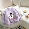 Sudadera Suelta con Forro de Felpa para Niños Otoño Invierno Nueva Ropa Infantil Estampado de Dibujos Animados Cuello Redondo Niños Niñas Manga Larga Engrosada