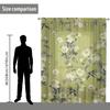 1 Peça Tela de Janela com Padrão Floral Impressão Digital 3D Venda Direta da Fábrica Decoração de Quarto Sala Tela de Cortina Floral com Furos para Haste