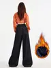Pantalones de Pana de Pierna Ancha Sueltos Estilo Popular Yunheyu Trece Líneas Caídos Hasta el Suelo Más Fáciles de Combinar Jeans de Pierna Recta para Mujer