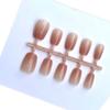 Parche de Manicura Degradado Oolong Durazno Blanco Uñas Postizas Usables Parche de Uñas Prediseñado Libre de Grabado y Pulido Parche Corto Acabado