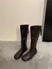 Botas planas adelgazantes de punta redonda estilo francés coreano, botines para mujer, nueva colección otoño/invierno 2026, sin cordones, botas altas hasta la rodilla