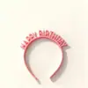 Chapéu de Aniversário Estilo Ins com Glitter Feliz Aniversário Faixa Grande Headwear DIY para Festa de Aniversário