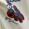 ¡Favorito del día! Camiseta Blanca de Manga Corta con Bordado de Tomate y Forro de Polar para Mujer, Top Básico Versátil de Cuello Redondo para el Trabajo