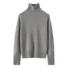 Ideas de Nicho Suéter de Lana de Gasa Colorida de Cuello Alto y Manga Raglán Tejido de Textura Única para Otoño/Invierno Ropa Versátil y Elegante para Mujer