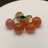 Ágata Escarlata Fruta de Cereza Pequeña Joyería Exquisita Colgante Pequeño Accesorios de Cuerda Trenzada DIY Fábrica Venta al por Mayor Cianita