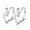 Anel de abraço doce e simples para casal feminino estilo coreano design personalizado nicho mãos abraçando anel aberto