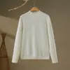 Suéter de Cachemir 100% Transfronterizo para Mujer, Jersey de Cuello Alto Medio, Prendas de Punto Listas para Usar, Top de Punto Simple de Color Sólido