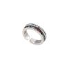 Anillo de letra de circonita de color de doble capa estilo retro europeo y americano, moda, personalidad antigua, unisex, anillo para dedo de comida caliente