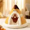 Ninho de Gato Transfronteiriço Outono e Inverno Novo Estilo Tenda Escovada Estilo Britânico Ninho de Gato Casa Quente de Inverno Ninho de Cachorro Suprimentos para Animais de Estimação