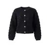 Anfiona 26 Primavera Novo Estilo Luxo Leve Socialite Estilo Chanel Fio Elegante Gola Redonda Cardigan 6002