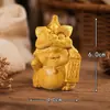 Estatuetas do Zodíaco esculpidas em sândalo dourado: Rato, Boi, Tigre, Coelho, Dragão, Serpente, Cavalo, Ovelha, Macaco, Galinha, Cachorro, Porco, Objetos Decorativos Portáteis