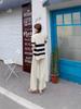 Conjunto de dos piezas para mujer de moda coreana de verano 2025, top de punto holgado con cuello redondo y abertura lateral + pantalones de pierna ancha de talle alto