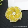 Parche de Tela Exquisito de Alta Gama con Flor de Pedrería 3D Material para Broche Hecho a Mano DIY Accesorios Decorativos para Ropa y Cabello