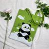 Bolsa de Tricô Ins Desenho Panda Feminina Moda para Carregar na Mão Grande Capacidade Bolsa de Ombro Bolsa Transversal Bolsa