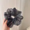 Gomita Grande de Malla con Lunares Estilo Coreano, Elástico Versátil de Moda para Cola de Caballo, Accesorio para el Cabello para el Viaje Diario