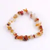 Pulsera de Grava de Piedra Natural Hecha a Mano Versátil Linda Pulsera Pulsera de Grava Colorida Cristal Rosa