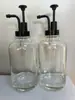 Botella dispensadora tipo push para Amazon transfronterizo, botella vacía de vidrio transparente, para baño, inodoro, gel de ducha, botella cosmética