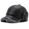Gorra de béisbol cálida de invierno con protección auditiva a prueba de frío para hombres, gorra de pato, gorra de béisbol con forro polar grueso para hombres de mediana edad y ancianos.