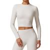 Zherun Top de Yoga Ajustado Camiseta de Manga Larga Ajustada Top Deportivo para Exteriores Ropa de Fitness para Mujer
