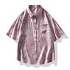 Camisa Grande Tamanho Transfronteiriça Masculina Verão 2025 Novo Estilo M-8XL Praia Viagem Casual Roupas de Trabalho Camisa Solta de Manga Curta