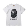 Comercio exterior al por mayor transfronterizo marca de tendencia estilo japonés camuflaje tiburón, cabeza de tigre, hombre mono bloques de color manga corta unisex holgada T-shirt estampada