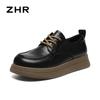 ZHR Zapatos de una capa para mujer 2025 Nuevos Vintage Estilo Británico INS Zapatos de cuero pequeños Combinan con todo Ligeros Zapatos de mujer Mocasines bajos para mujer